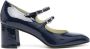 Carel Navy Blauw Lakleer Blokhak Blue Dames - Thumbnail 1