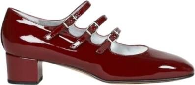 Carel Bordeaux Rode Patent Leren Mary-Janes met Iconische Bandjes Rood Dames