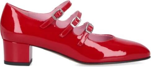 Carel Vintage Mary Jane Heel Red Schoen Red Dames