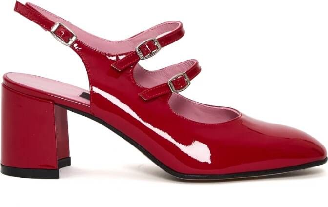 Carel Rode Slingback Pumps met 60mm Hak Red Dames