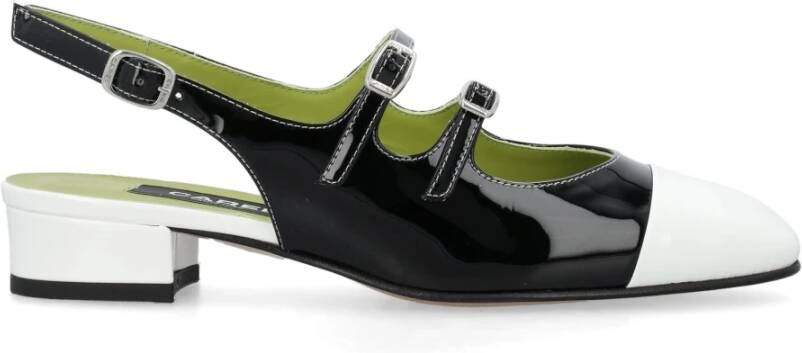 Carel Zwart en wit Patent Slingback Black Dames