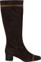 Carel Suede High Boots met Square Heel Brown Dames - Thumbnail 1