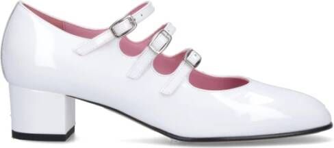 Carel Witte platte schoenen met verstelbare bandjes White Dames