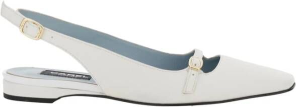 Carel Witte Ballet Platte Schoenen Leer Vrouw White Dames