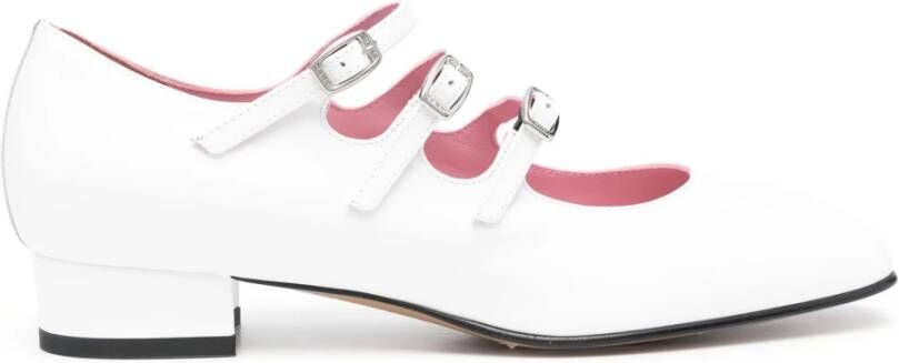 Carel Witte Lakleren Mary Jane Schoenen White Dames