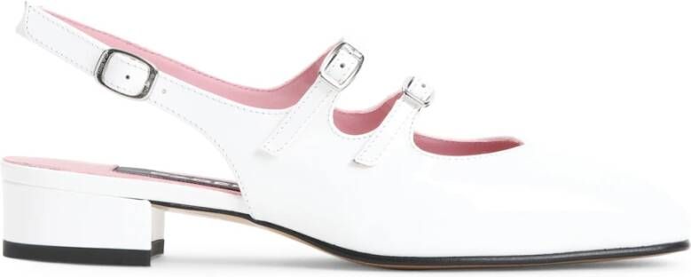 Carel Witte Lakleren Pantoffels White Dames