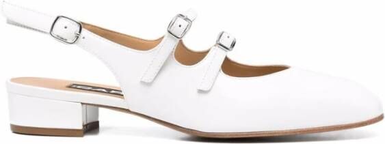 Carel Witte Leren Mary Jane Peche Schoenen White Dames