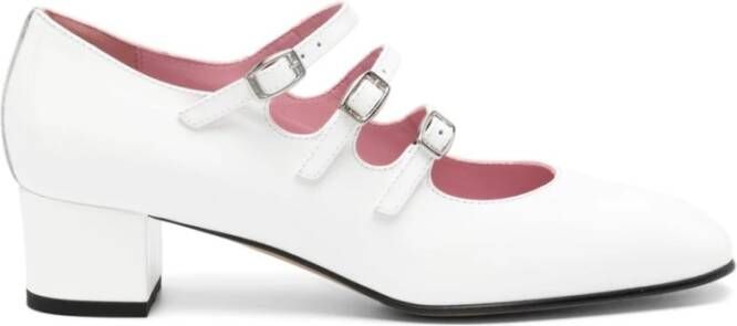 Carel Witte platte schoenen met verstelbare bandjes White Dames