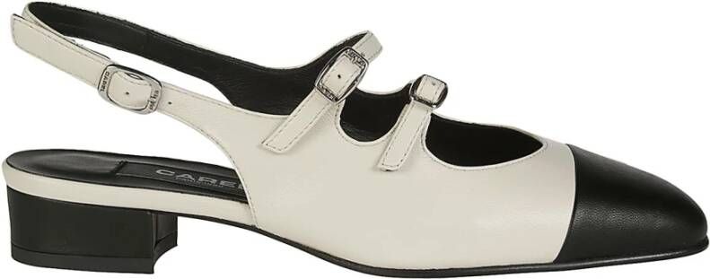 Carel Zwarte Dubbele Band Slingback Schoenen Beige Dames