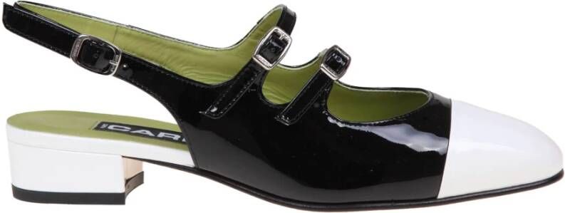 Carel Zwarte en witte slingback van lakleer Black Dames