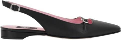 Carel Zwarte Hak Ballerina Leren Schoen Black Dames