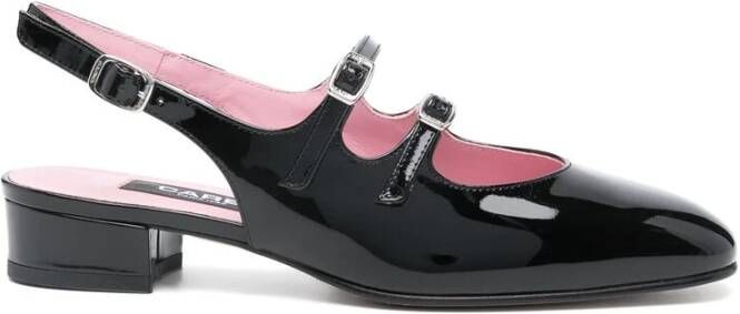 Carel Zwarte Leren Gesp Sluiting Schoenen Black Dames