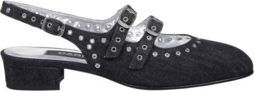 Carel Zwarte Denim Slingback Koningin Schoenen Black Dames