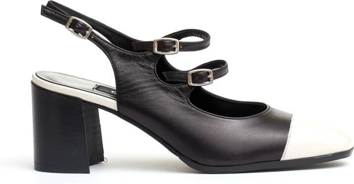 Carel Zwarte Slingback Pumps met IJsneus Black Dames