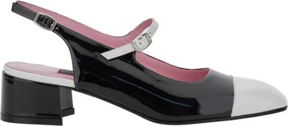 Carel Zwarte Slingback Pumps met Verstelbare Band Black Dames