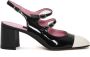 Carel Zwarte Slingback Pumps met Witte Neus Black Dames - Thumbnail 1