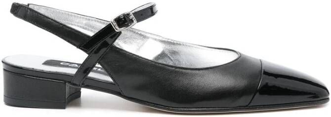 Carel Zwarte Slingback Schoenen Gestapelde Zool Black Dames