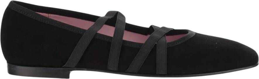 Carel Zwarte Suède Ballet Flats Amandel Teen Black Dames