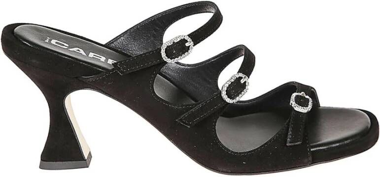 Carel Zwarte Suède Hoge Hak Sandalen Black Dames