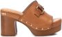 Carmela Elegant Heeled Mules Brown Dames - Thumbnail 2