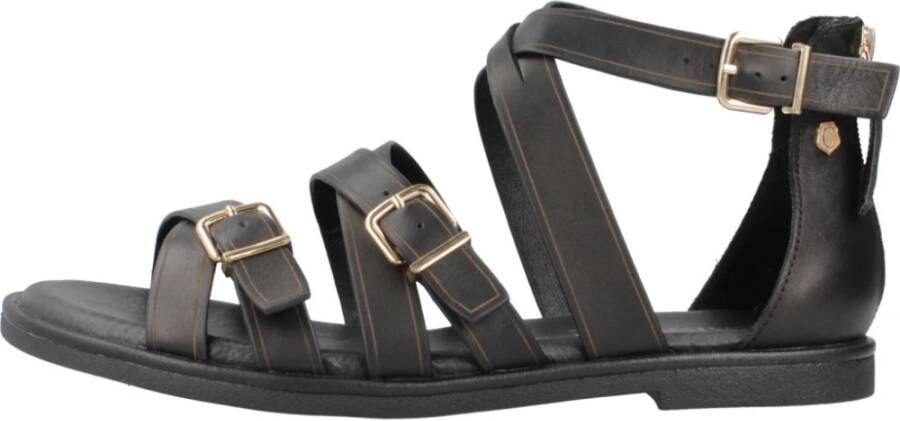 Carmela Platte Sandalen Black Dames