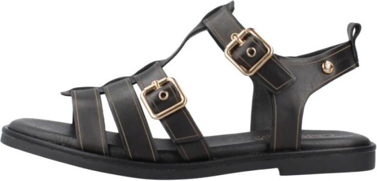 Carmela Stijlvolle Platte Sandalen voor Vrouwen Black Dames