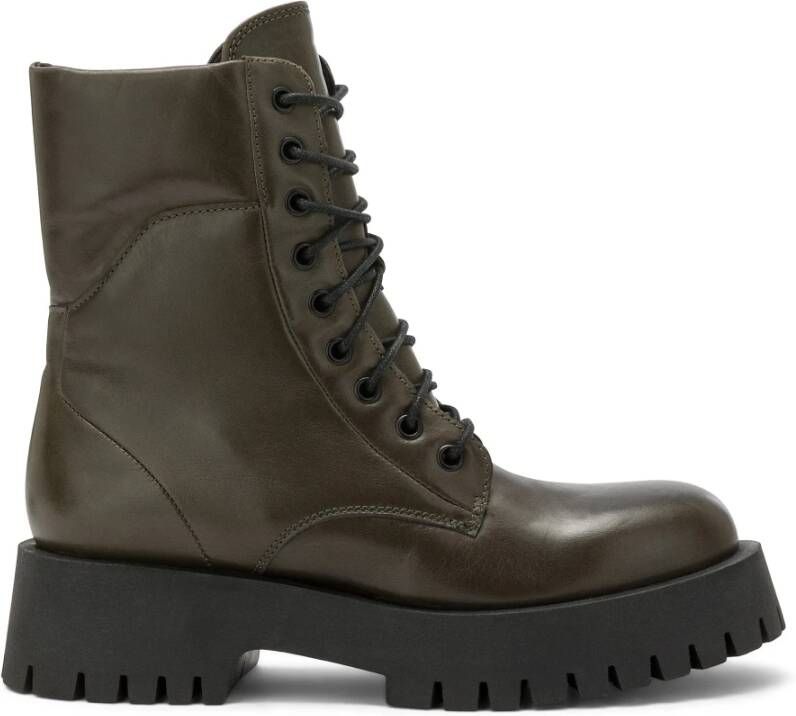 Carmens Chunky Sole Combat Boot voor Urban Look Green Dames