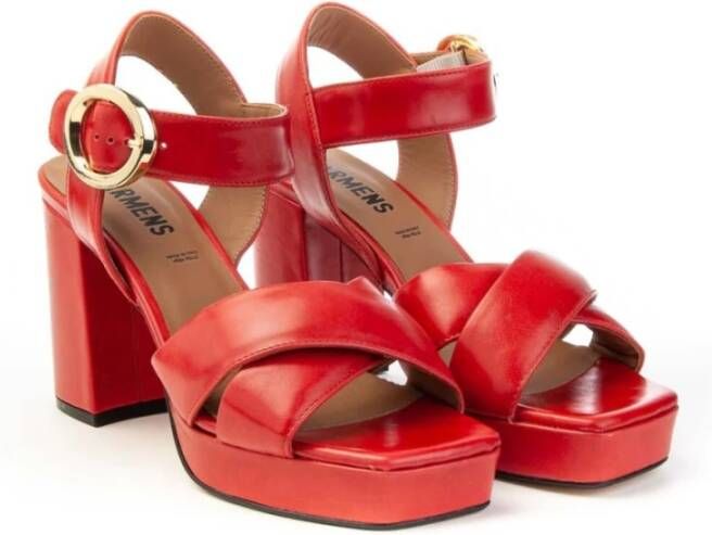 Carmens Elegant High Heel Sandals Red Dames