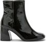 Carmens Flared Block Heel Enkellaars Black Dames - Thumbnail 1