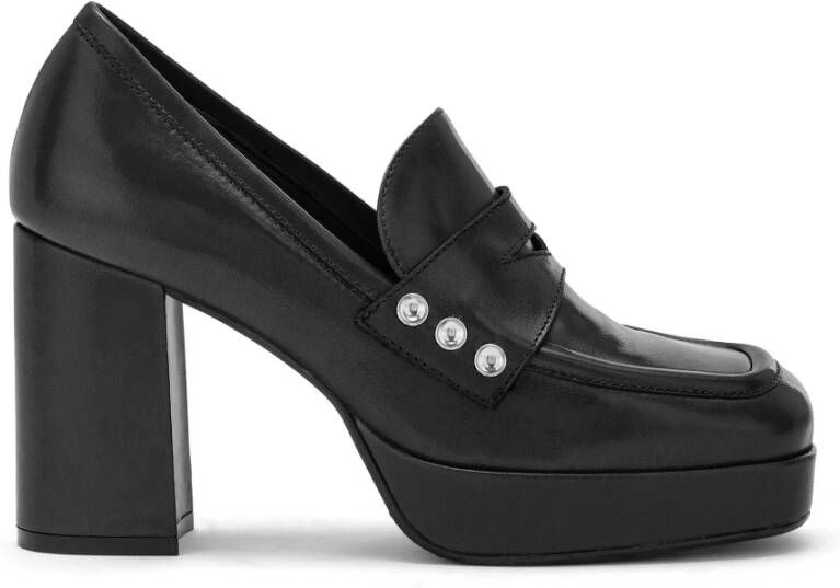 Carmens Loafer met vierkante hak en studs Black Dames