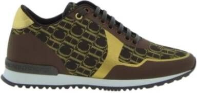 Carolina Herrera Bruin en Goud Canvas Runner Sneakers Multicolor Dames