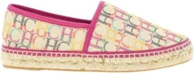 Carolina Herrera Canvas Espadrilles Roze Initialen Contrast Multicolor Dames