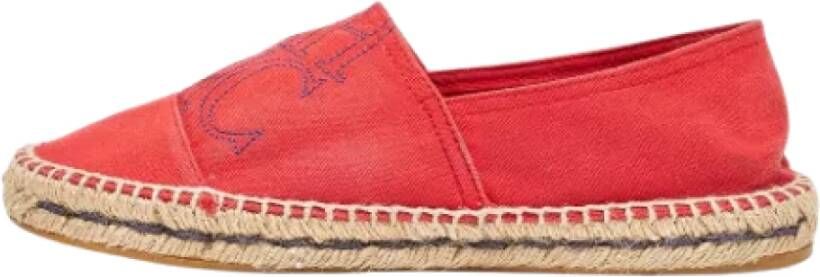 Carolina Herrera Pre-owned Canvas flats Red Dames