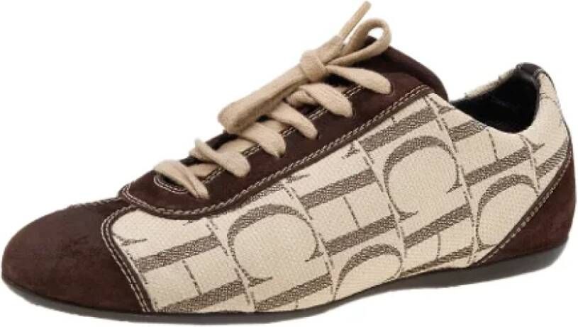 Carolina Herrera Pre-owned Canvas sneakers Brown Dames