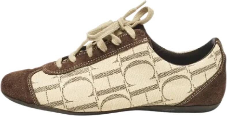 Carolina Herrera Pre-owned Coated canvas sneakers Brown Dames