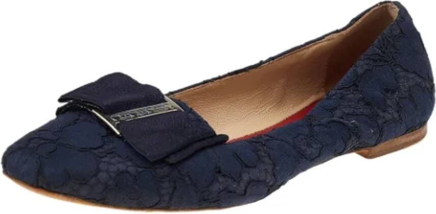 Carolina Herrera Pre-owned Fabric flats Blue Dames