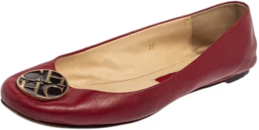 Carolina Herrera Pre-owned Leather flats Red Dames