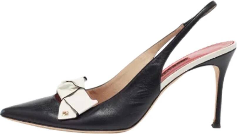 Carolina Herrera Pre-owned Leather sandals Black Dames