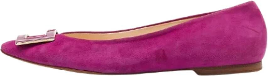 Carolina Herrera Pre-owned Suede flats Pink Dames