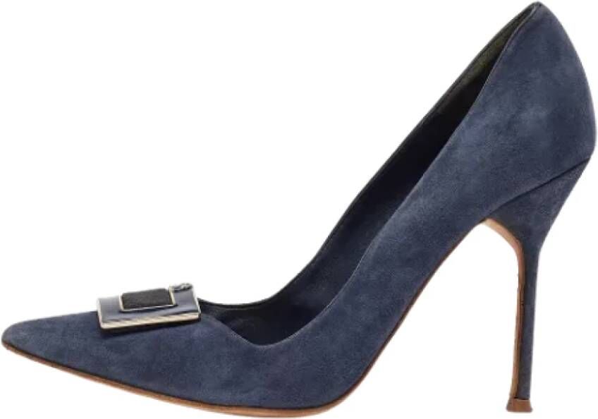 Carolina Herrera Pre-owned Suede heels Blue Dames