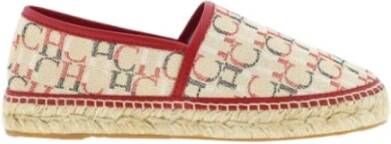 Carolina Herrera Rode Initialen Canvas Espadrilles Multicolor Dames