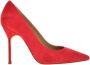 Carolina Herrera Rode Suède Hoge Hak Pumps Red Dames - Thumbnail 1