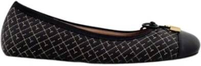 Carolina Herrera Zwarte leren ballerina's met Bimba-print Black Dames