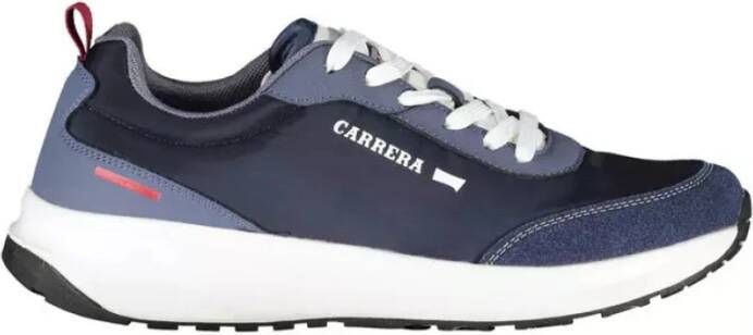 Carrera Blauwe Polyester Sneaker met Veters en Logo Blue Heren