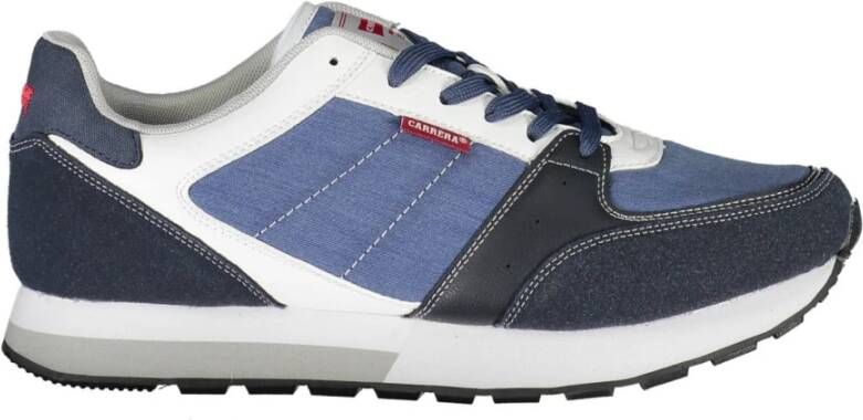 Carrera Blauwe sportieve vetersneakers met contrastdetails Blue Heren