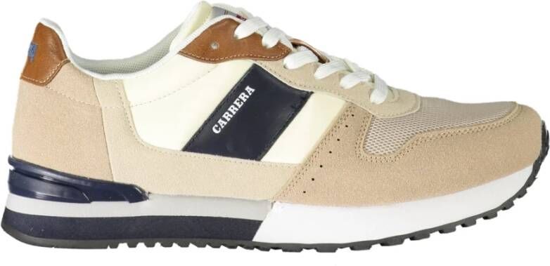 Carrera Sportieve Beige Vetersneakers Contrastdetails Beige Heren