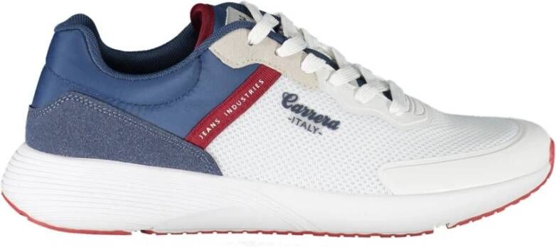 Carrera Sportieve witte vetersneakers met contrastdetails White Heren