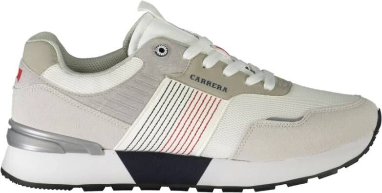 Carrera Sportieve witte vetersneakers met contrastdetails White Heren