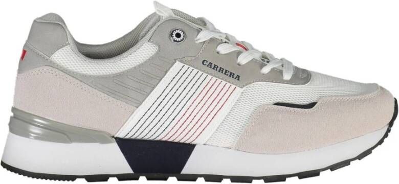 Carrera Sportieve witte vetersneakers met contrastdetails White Heren