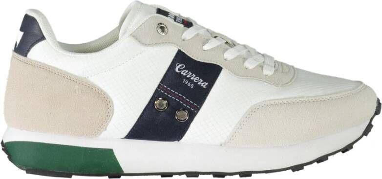 Carrera Sportieve witte vetersneakers met contrastdetails White Heren